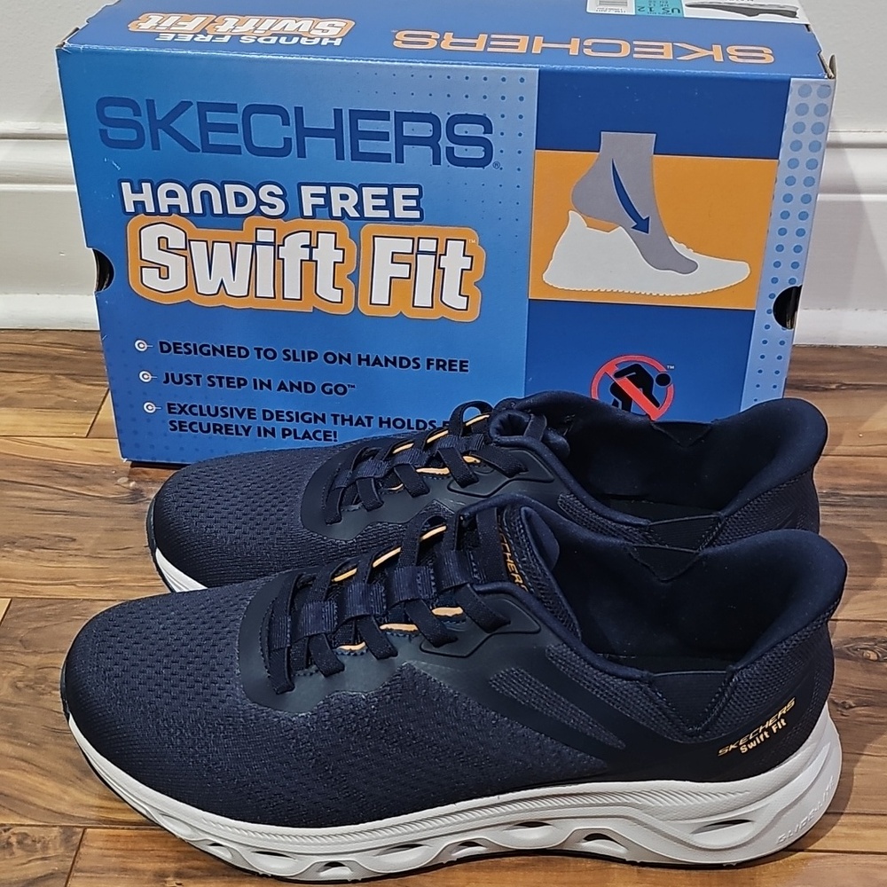 Skechers Men's 12 Hands Free Swift Fit Navy Tennis Shoe Sneakers